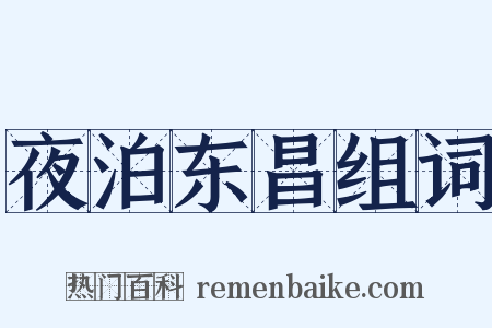 夜泊东昌组词是什么意思的图片